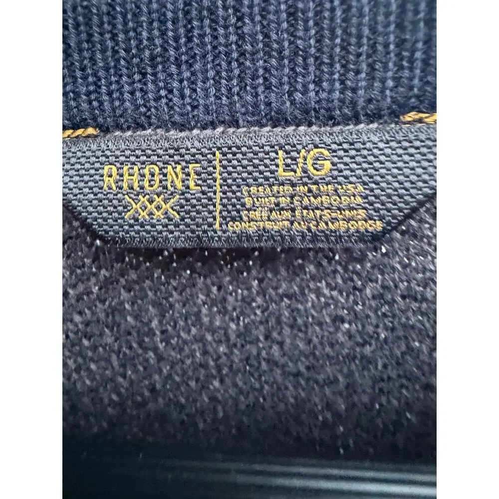 NWT Rhone Men’s Large Textured Crewneck Sweater Charcoal Gray Performance